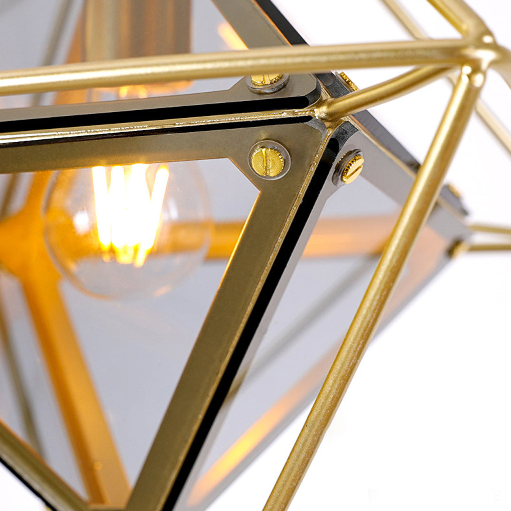 Modern Geometric Glass Pendant Light Minimalist Kitchen Island Chandelier for Dining Room