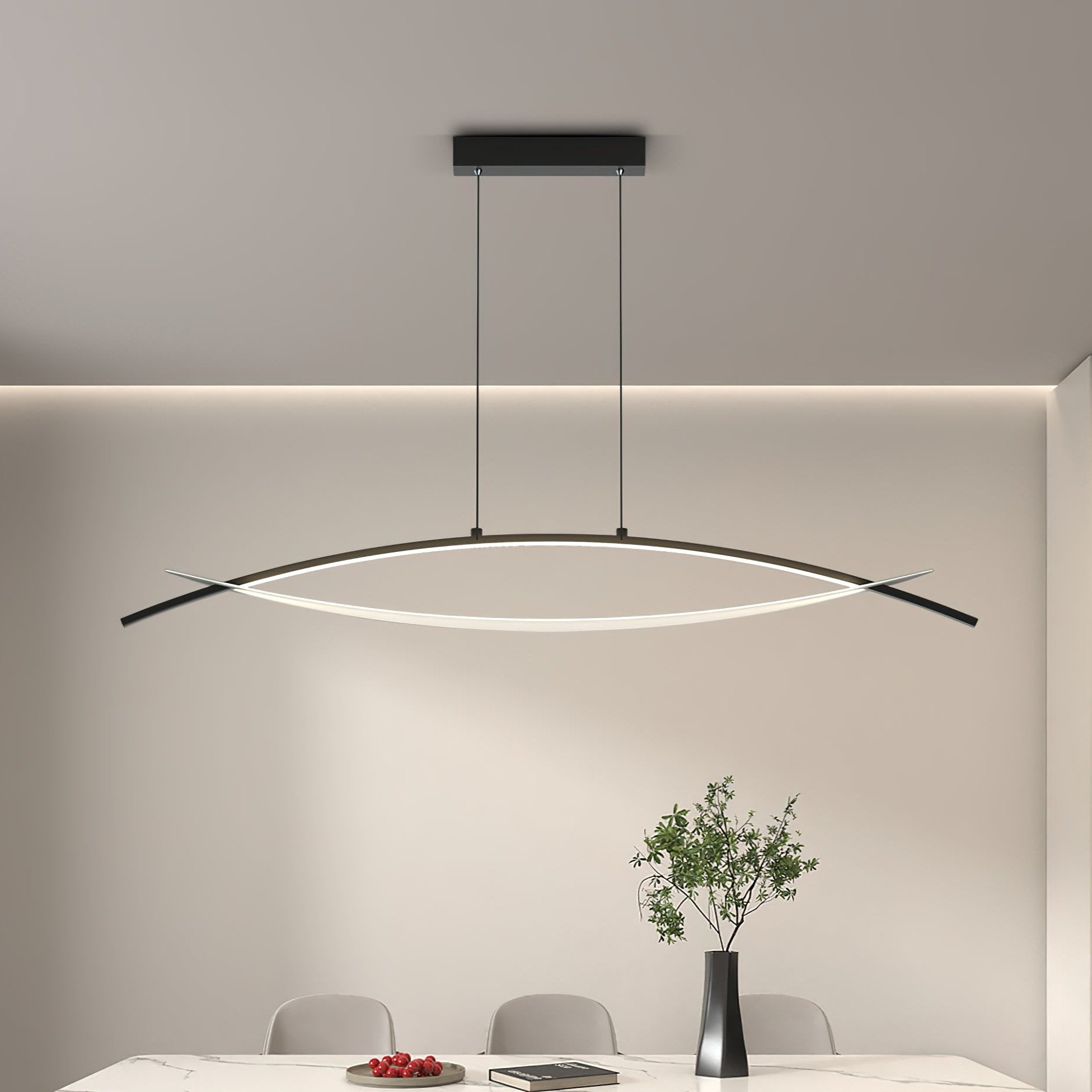 Modern Geometric Hyperbola LED Pendant Light with Adjustable Three Color Temperature