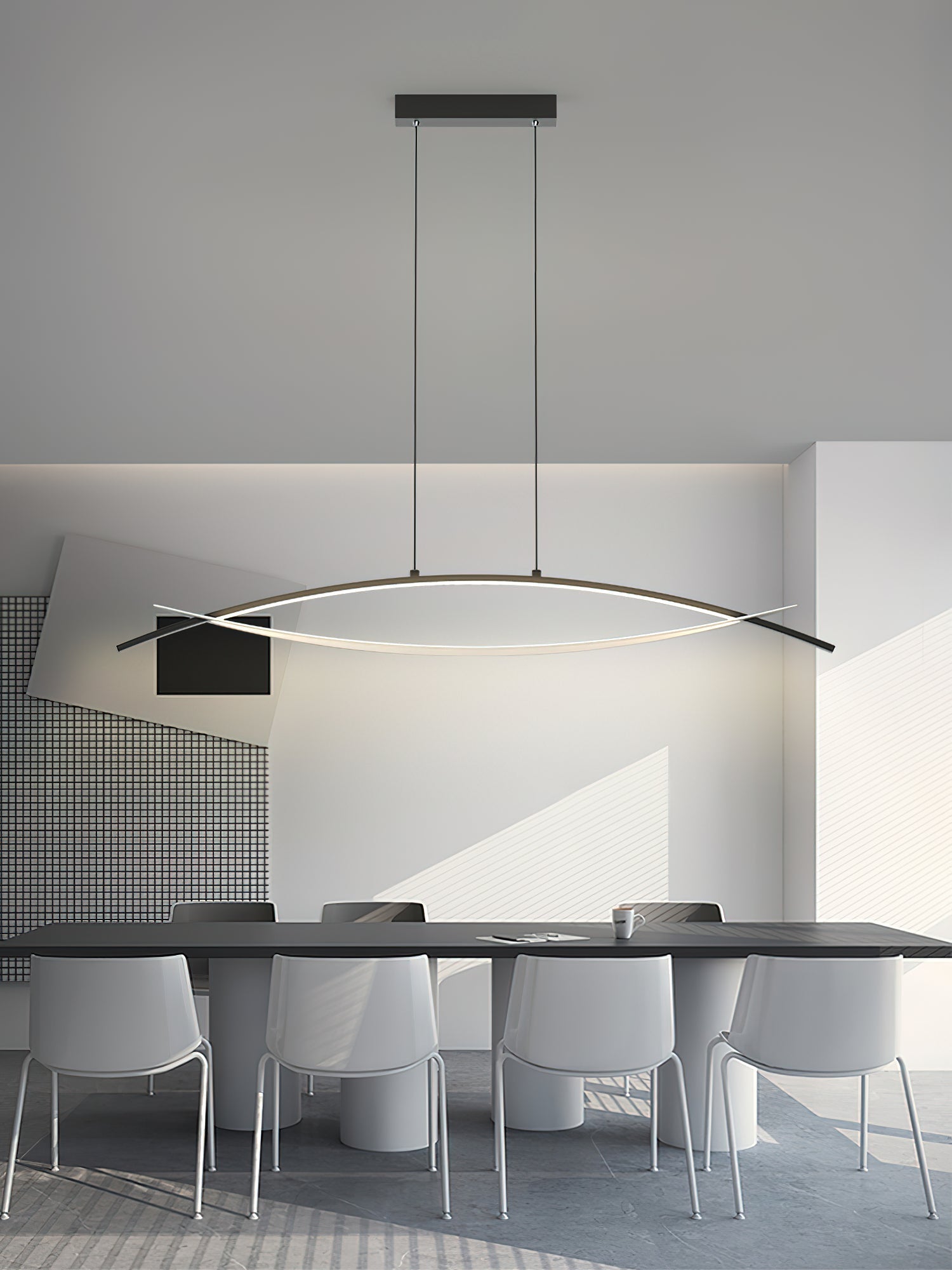 Modern Geometric Hyperbola LED Pendant Light with Adjustable Three Color Temperature