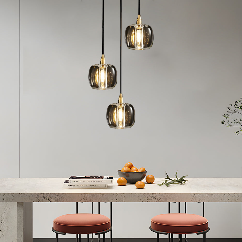 Modern Geometric K9 Crystal Cube Spiral Chandelier with Adjustable Copper Suspension