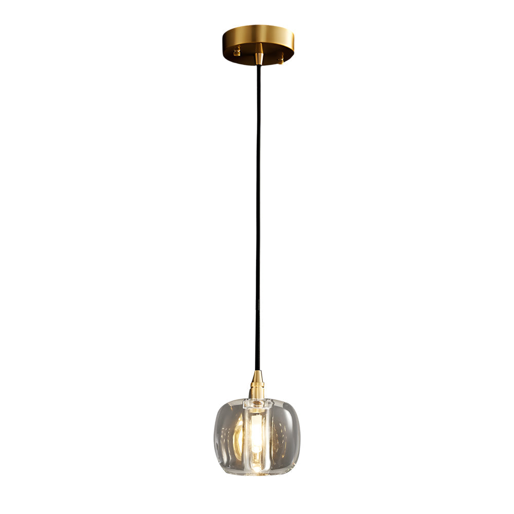 Modern Geometric K9 Crystal Cube Spiral Chandelier with Adjustable Copper Suspension