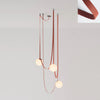 Modern Geometric Leather Belt Multi Head Glass Globe Pendant Light for Living Room