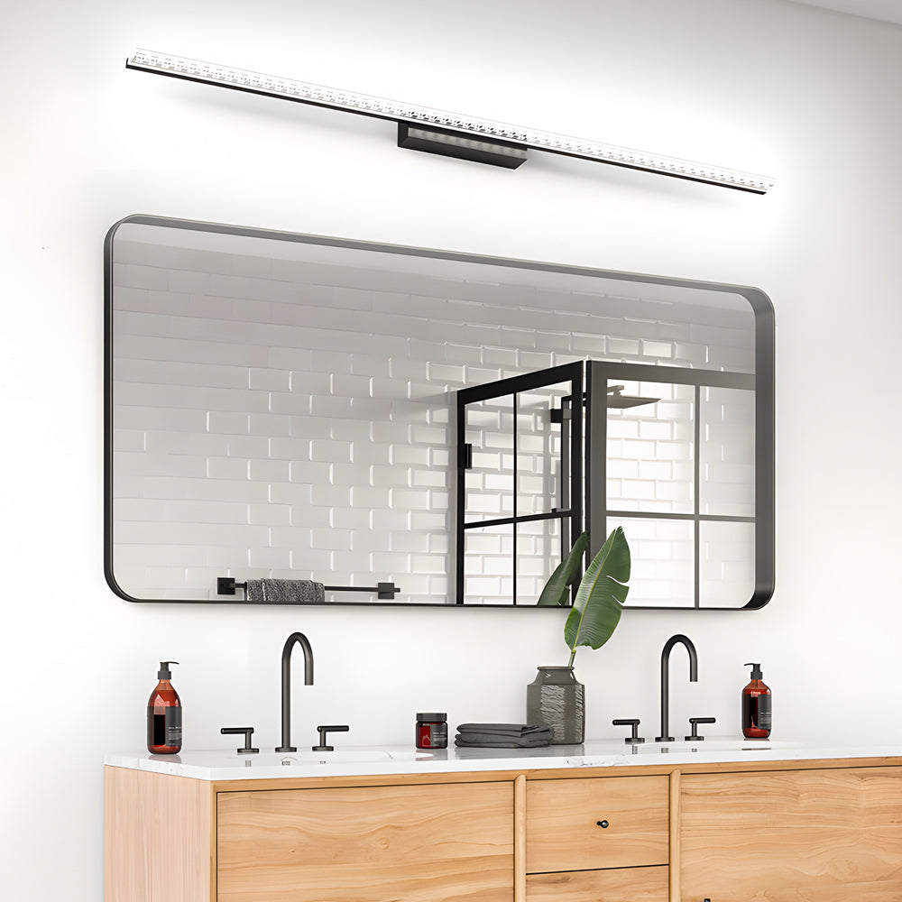 Modern Geometric LED Bathroom Vanity Light with 3 Color Temperature Dimming for Mirror