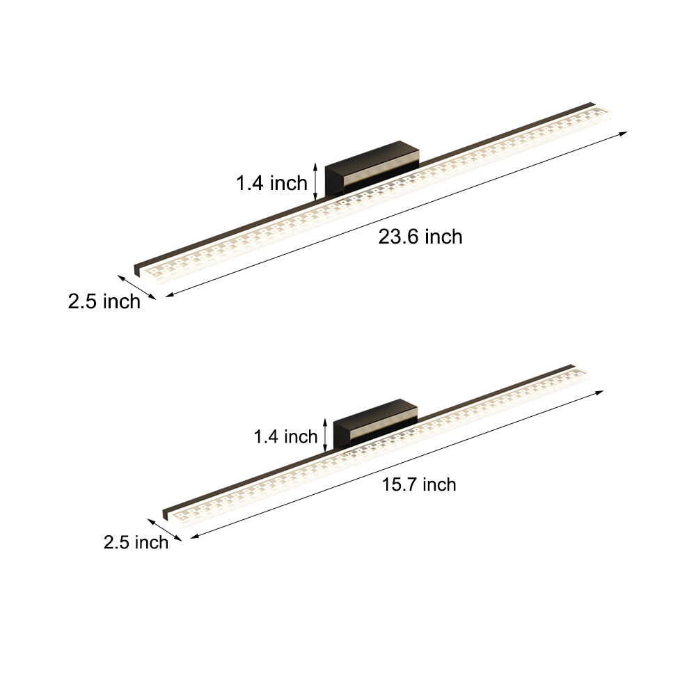 Modern Geometric LED Bathroom Vanity Light with 3 Color Temperature Dimming for Mirror