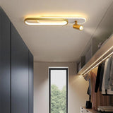 Modern Geometric LED Ceiling Light with Adjustable Spotlight for Living Room and Bedroom