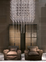 Modern Geometric LED Chandelier Cosmic Cube Chrome Pendant Ceiling Light