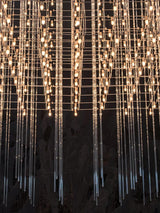 Modern Geometric LED Chandelier Cosmic Cube Chrome Pendant Ceiling Light