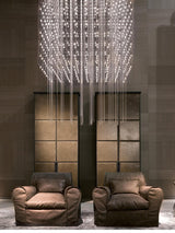 Modern Geometric LED Chandelier Cosmic Cube Chrome Pendant Ceiling Light