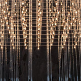 Modern Geometric LED Chandelier Cosmic Cube Chrome Pendant Ceiling Light