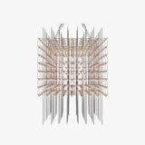 Modern Geometric LED Chandelier Cosmic Cube Chrome Pendant Ceiling Light