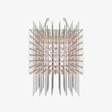 Modern Geometric LED Chandelier Cosmic Cube Chrome Pendant Ceiling Light