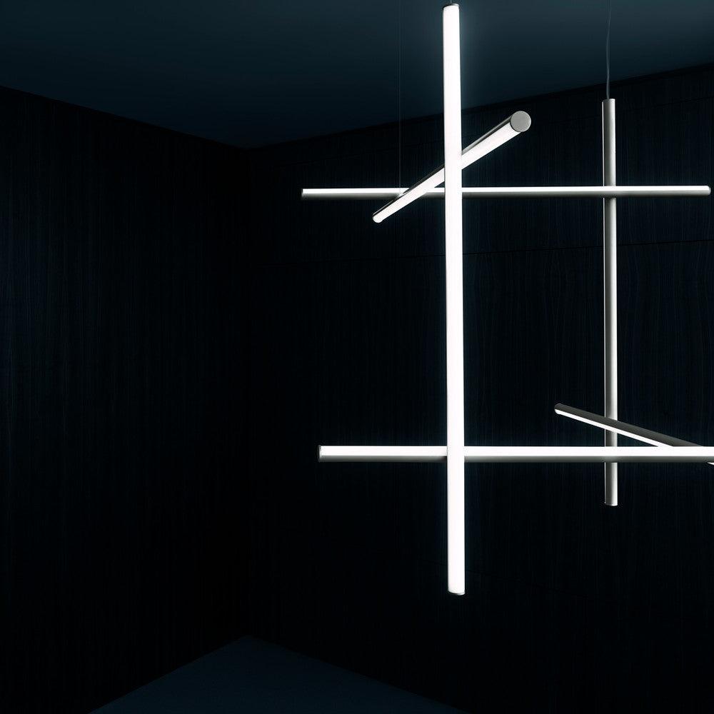 Modern Geometric LED Grid Pendant Light Contemporary Gold and Black Chandelier for Living Room