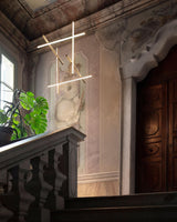 Modern Geometric LED Grid Pendant Light Contemporary Gold and Black Chandelier for Living Room