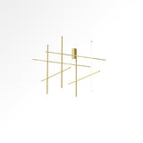 Modern Geometric LED Grid Pendant Light Contemporary Gold and Black Chandelier for Living Room