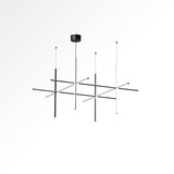 Modern Geometric LED Grid Pendant Light Contemporary Gold and Black Chandelier for Living Room