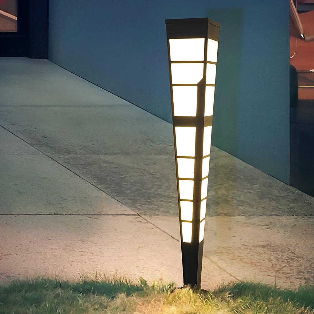 Modern Geometric LED Outdoor Post Light Stainless Steel Landscape Pathway Garden Lamp