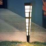 Modern Geometric LED Outdoor Post Light Stainless Steel Landscape Pathway Garden Lamp