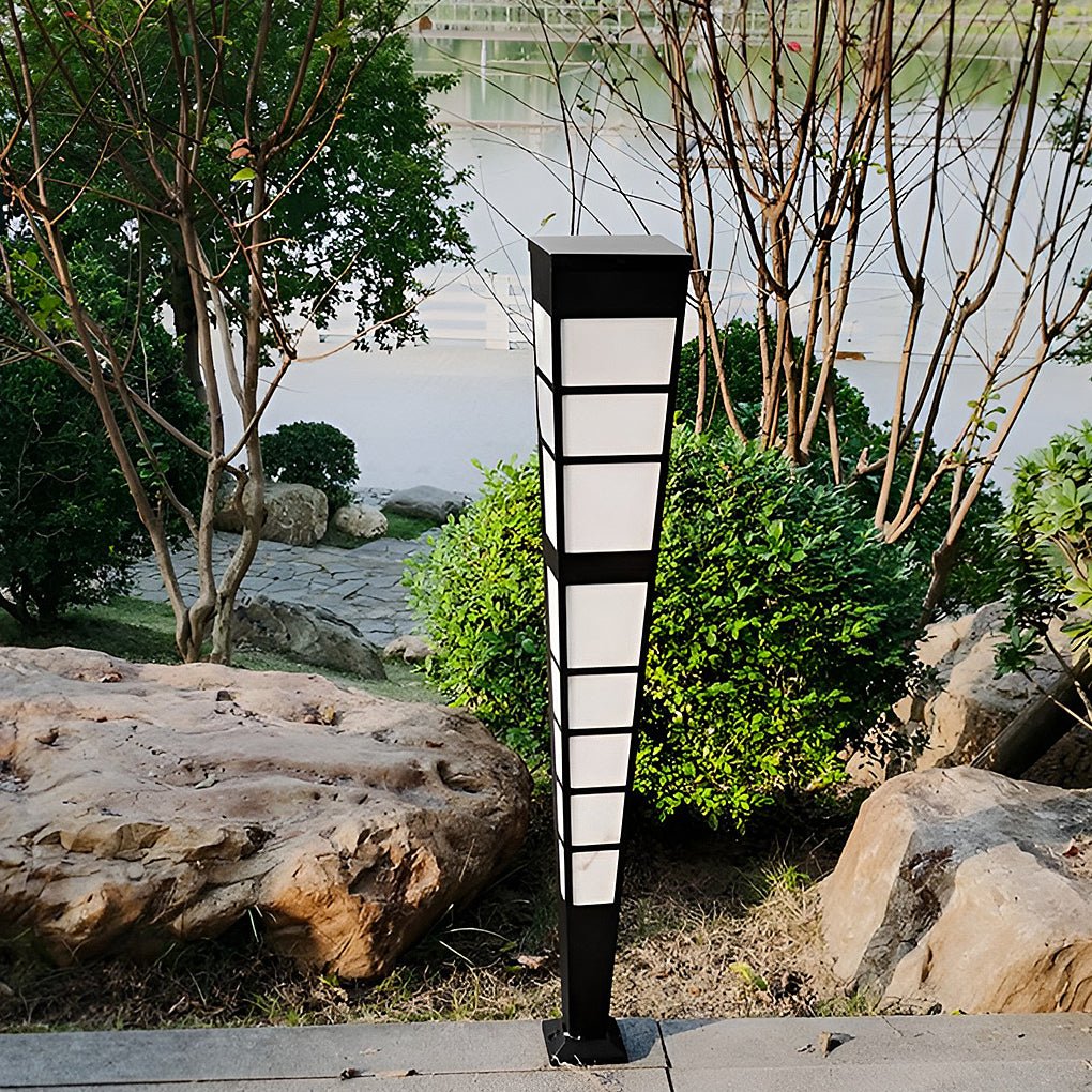 Modern Geometric LED Outdoor Post Light Stainless Steel Landscape Pathway Garden Lamp