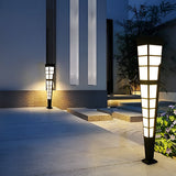 Modern Geometric LED Outdoor Post Light Stainless Steel Landscape Pathway Garden Lamp