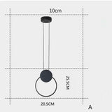 Modern Geometric LED Pendant Light Dimmable Black Hanging Lamp for Kitchen Island and Dining Room
