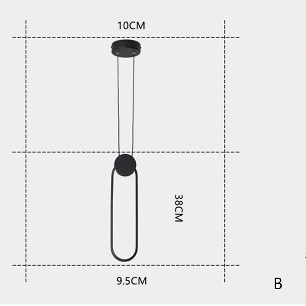 Modern Geometric LED Pendant Light Dimmable Black Hanging Lamp for Kitchen Island and Dining Room