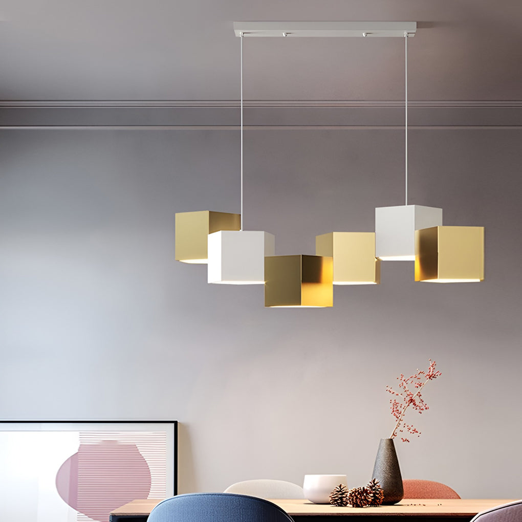 Modern Geometric LED Pendant Light Industrial Style Iron Chandelier for Living Room