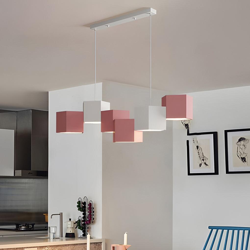 Modern Geometric LED Pendant Light Industrial Style Iron Chandelier for Living Room