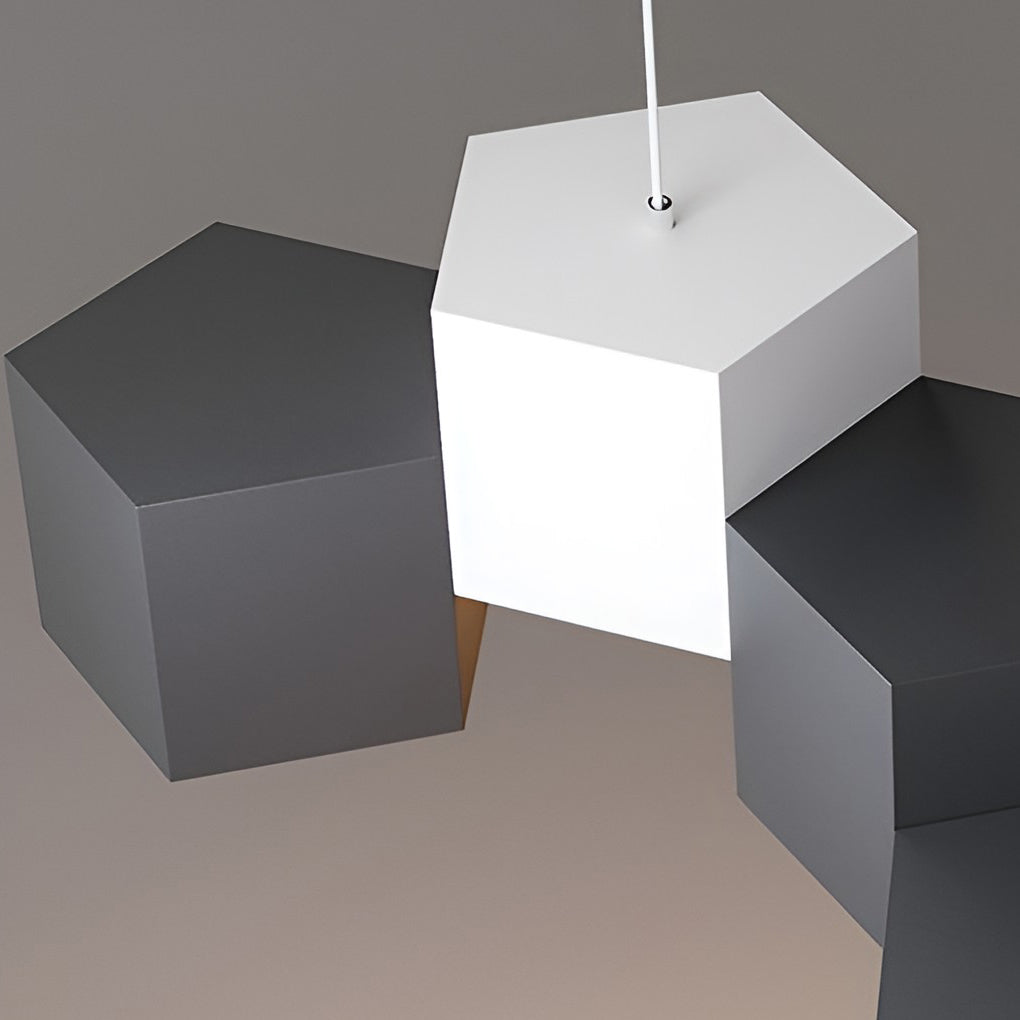 Modern Geometric LED Pendant Light Industrial Style Iron Chandelier for Living Room