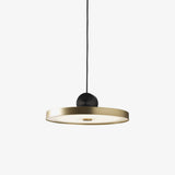 Modern Geometric LED Pendant Light Minimalist Brass and Black Hanging Fixture