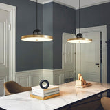Modern Geometric LED Pendant Light Minimalist Brass and Black Hanging Fixture