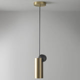 Modern Geometric LED Pendant Light Minimalist Brass and Black Hanging Fixture