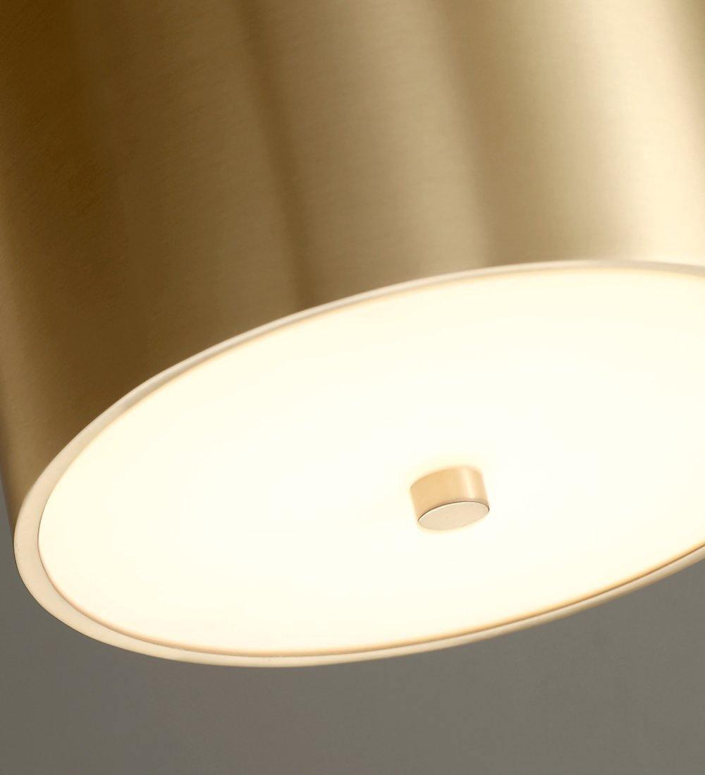 Modern Geometric LED Pendant Light Minimalist Brass and Black Hanging Fixture