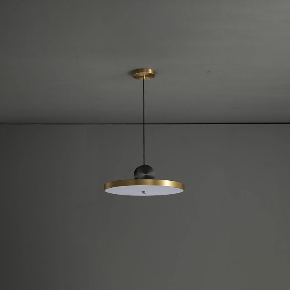 Modern Geometric LED Pendant Light Minimalist Brass and Black Hanging Fixture