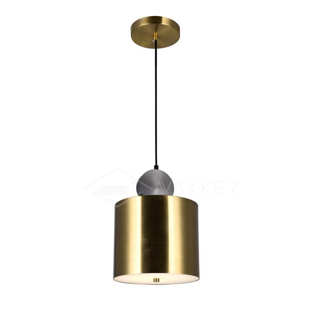 Modern Geometric LED Pendant Light Minimalist Brass and Black Hanging Fixture