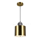 Modern Geometric LED Pendant Light Minimalist Brass and Black Hanging Fixture