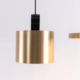 Modern Geometric LED Pendant Light Minimalist Brass and Black Hanging Fixture