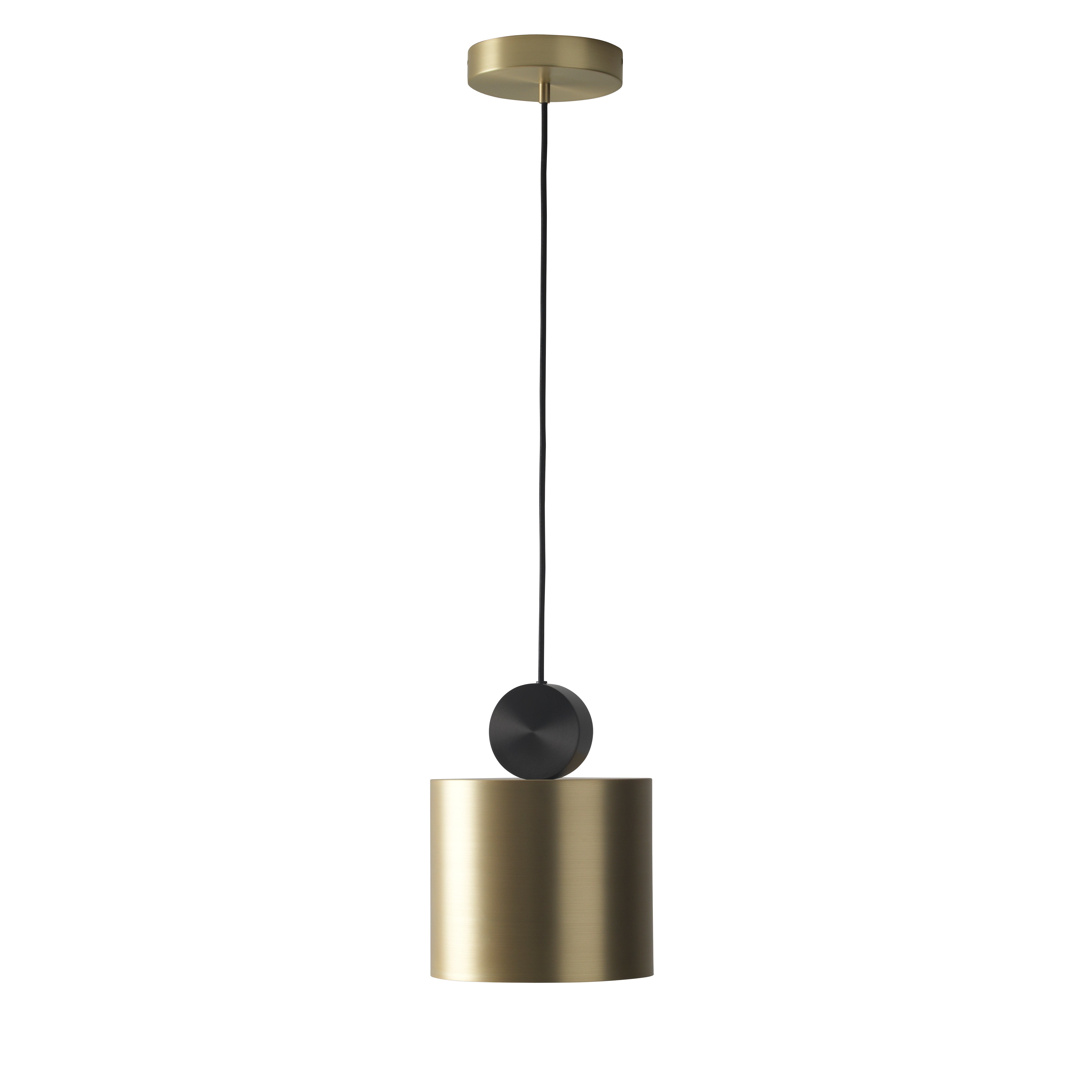 Modern Geometric LED Pendant Light Minimalist Brass and Black Hanging Fixture