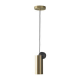 Modern Geometric LED Pendant Light Minimalist Brass and Black Hanging Fixture