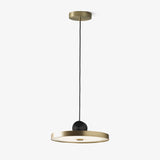 Modern Geometric LED Pendant Light Minimalist Brass and Black Hanging Fixture