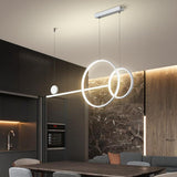 Modern Geometric LED Pendant Lighting with Circle and Linear Design for Kitchen Island