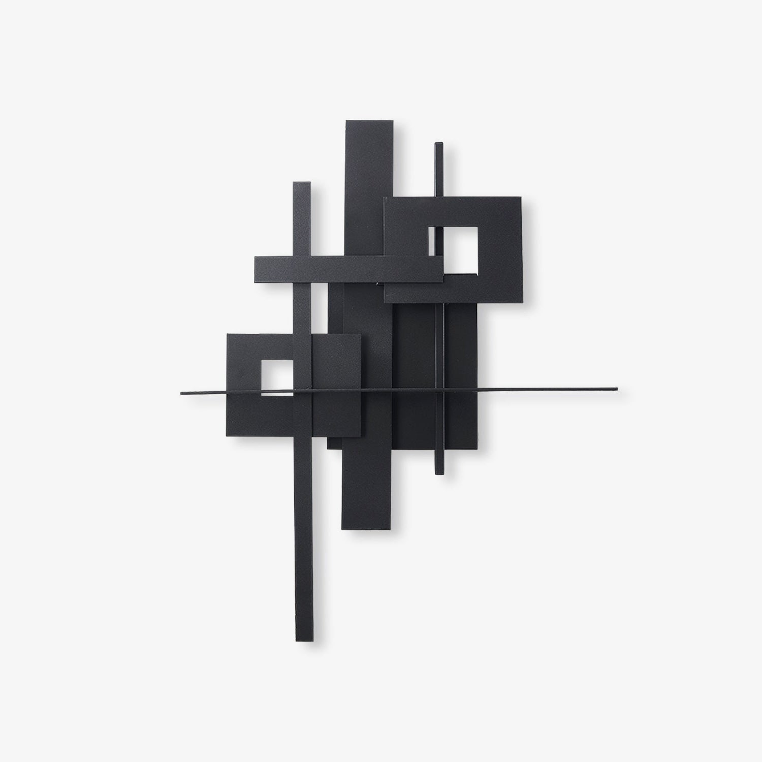 Modern Geometric LED Planar Wall Lamp Abstract Design Matte Black Sconce