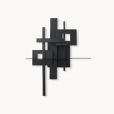 Modern Geometric LED Planar Wall Lamp Abstract Design Matte Black Sconce