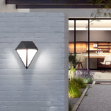 Modern Geometric LED Waterproof Outdoor Wall Lamp Exterior Porch Light Fixture in Black