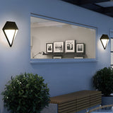 Modern Geometric LED Waterproof Outdoor Wall Lamp Exterior Porch Light Fixture in Black