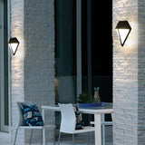Modern Geometric LED Waterproof Outdoor Wall Lamp Exterior Porch Light Fixture in Black