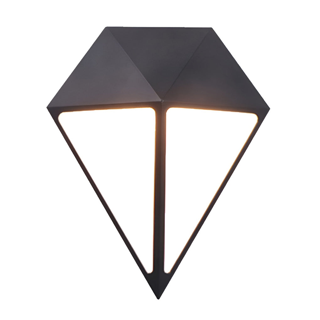 Modern Geometric LED Waterproof Outdoor Wall Lamp Exterior Porch Light Fixture in Black