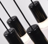 Modern Geometric LED Wire Pendant Lamp Contemporary Black Chandelier Lighting