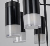 Modern Geometric LED Wire Pendant Lamp Contemporary Black Chandelier Lighting