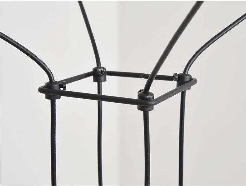 Modern Geometric LED Wire Pendant Lamp Contemporary Black Chandelier Lighting