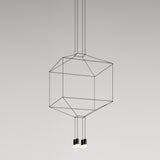 Modern Geometric LED Wire Pendant Lamp Contemporary Black Chandelier Lighting